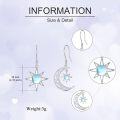 wholesale 925 Sterling Silver Opalite Crescent Moon & Star Drop Earrings-0-4