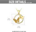 wholesale 14K Solid Gold Moissanite Butterfly Necklace for Women, Adjustable 16+1 Inch Chain, Hypoallergenic Gift for Mom Wife, Timeless Joy & Love Symbol-0-3