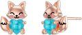 wholesale 925 Sterling Silver Pink Crystal Love Heart Fox Stud Earrings for Girls and Women-0-44