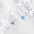 wholesale 925 Sterling Silver Blue Opal Starfish Leverback Dangle Earrings for Women Girls  4cm Long-0-2