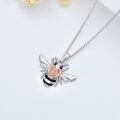 wholesale 925 Sterling Silver Rose Gold Plated CZ Heart Shaped Honeycomb Bee Pendant Necklace Gifts for Women Girls Wife-0-3
