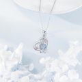 wholesale 925 Sterling Silver Blue Opal Musical Notes & Hearts Pendant Necklaces for Women-0-3