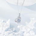 wholesale 925 Sterling Silver Heart Treble Clef Blue Opal Music Note Pendant Necklace For Women-0-3