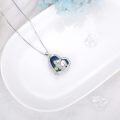 wholesale 925 Sterling Silver Blue Crystal Highland Cow & Sunflower Pendant Necklace-0-4