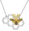 wholesale 925 Sterling Silver Queen Bee Pendant Necklace with Honeycomb Design - Unique s for Women-0-0