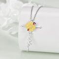 wholesale 925 Sterling Silver Sunflower Ladybug Cross Pendant Necklace for Women Gifts for Mom Wife-0-1