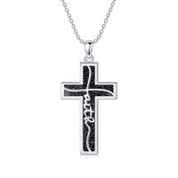 wholesale 925 Sterling Silver Cross Pendant With Turquoise Inlay-B1-Natural Blue Sandstone