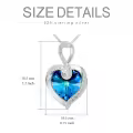 TOUPOP Sterling Silver Crystal Pendant Necklace Birthday Christmas Jewelry Gifts For Women-0-2