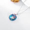 wholesale 925 Sterling Silver Red Mushroom Tree Pendant Necklace-0-4