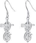 wholesale 925 Sterling Silver Infinity Cross Drop Earrings with Cubic Zirconia Stones for Women-0-0