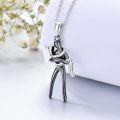 wholesale 925 Sterling Silver Black and White Angel Hug Pendant Necklaces for Women Valentines Gifts-0-4