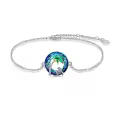 TOUPOP Sterling Silver Blue Crystal Sea Turtle Palm Tree Bracelet For Women-0-0