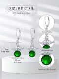 wholesale 925 Sterling Silver Frog Yoga Green Crystal Drop Earrings s for Her-0-4
