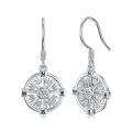 TOUPOP Sterling Silver Compass Earring Cremation Pendant for Ashes Memorial Jewelry-0-0