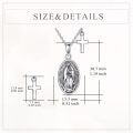 wholesale 925 Sterling Silver Oxidized Our Lady Of Guadalupe Virgin Mary Cross Pendant Necklace-0-4