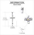 wholesale 925 Sterling Silver Cross Pendant Necklace with Gold and Cubic Zirconia Accents for Women-0-4