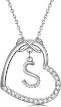 wholesale Sterling Silver Heart Initial Necklace Infinity A Z Letter Necklaces for Women-0-0