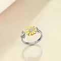 wholesale 925 Sterling Silver Daisy Flower Butterfly Ladybug Adjustable Rings Wholesale for Women-0-2