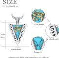 wholesale 925 Sterling Silver Turquoise Eye of Horus Triangle Pendant Necklace Ancient Egypt Jewelry-0-3
