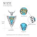 wholesale 925 Sterling Silver Eye Of Horus Pyramid Pendant Necklace Wholesale With Turquoise Inlay And Hieroglyphic Details-0-3