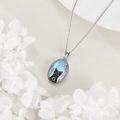 wholesale 925 Sterling Silver Moonstone Black Cat Pendant Gothic Witch  for Women-0-3