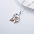 wholesale 925 Sterling Silver Breast Cancer Awareness Survivor s for Women - Pink Ribbon Heart Pendant Necklace Post Surgery Chemo-0-3