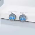 wholesale 925 Sterling Silver Abalone Shell Tree of Life Drop Earrings Wholesale for Women and Girls-0-5