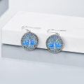 wholesale 925 Sterling Silver Tree Of Life Earrings Wholesale With Rainbow Abalone Shell-0-1