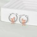wholesale 925 Sterling Silver Pink Pig Hoop Earrings - Adorable Animal  for Her-0-3