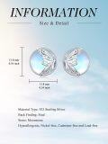 wholesale 925 Sterling Silver Round Mother-of-Pearl Butterfly Stud Earrings-0-4