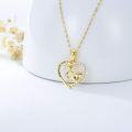 wholesale 14K Gold I Love You Forever Elephant Heart Pendant Necklace with Cubic Zirconia Stones for Women s (18)-0-2