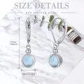 wholesale 925 Sterling Silver Turquoise Round Drop Dangle Leverback Earrings-0-7