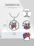 wholesale 925 Sterling Silver African Map & Puerto Rican Flag Pendant Necklaces for Men/Women Gifts-0-1