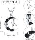 wholesale Sterling Silver Black Moon A Z Initial Necklace 26 Letter Pendant-0-1