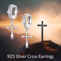 wholesale 925 Sterling Silver Celtic Knot Cross Dangle Huggie Hoop Earrings for Men & Women-0-1