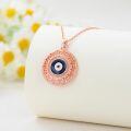 wholesale Rose Gold 925 Sterling Silver Evil Eye Pendant Necklace - Blue Stone Protection s for Women-0-1