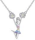 wholesale 925 Sterling Silver Cheerleader Gymnastics Necklace with Colorful Crystal Accents for Women Birthday Gift-0-0
