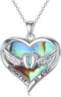 wholesale 925 Sterling Silver Abalone Shell Heart Angel Baby Pendant Necklace for Women-0-0