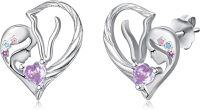 wholesale 925 Sterling Silver Horse Birthstone Stud Earrings for Women-06-Jun-Lab Created Alexandrite