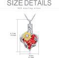 wholesale S925 Sterling Silver Ruby Sunflower Urn Necklace for Ashes Cremation Jewelry Keepsake Gift-0-3