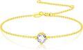 wholesale 14K Gold Round Cut Moissanite Solitaire Chain Bracelet for Women-0-0
