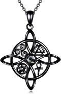 wholesale Sterling Silver Celtic Cross Witches Knot Pendant Necklace Amulet Gift-0-95