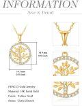 wholesale 14K Gold CZ Tree of Life Pendant Necklace for Women - 18 Inches Chain Length-0-3