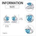 wholesale 925 Sterling Silver Heart-Shaped Blue Topaz Shark Stud Earrings-0-3