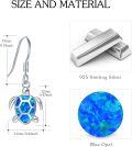 wholesale 925 Sterling Silver Sea Turtle Blue Opal Dangle Earrings Hawaiian Beach s for Women-0-3