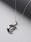 wholesale 925 Sterling Silver Halloween Ghost Pumpkin Moon Necklace Pendant-0-4