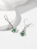 wholesale 925 Sterling Silver Birthstone Claddagh Heart Celtic Knot Dangle Earrings-0-2