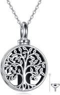 wholesale 925 Sterling Silver Tree of Life Urn Pendant with Funnel and Chain - Keepsake Memorial Jewelry-0-0