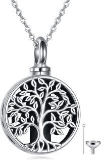 wholesale 925 Sterling Silver Tree of Life Urn Pendant with Funnel and Chain - Keepsake Memorial Jewelry-Tree of Life Urn Necklaces