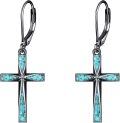wholesale Sterling Silver Cross Dangle Drop Earrings for Women-0-5